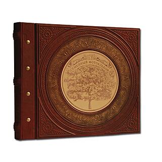 Подарочная книга Семейный фотоальбом в стиле 19 века (модель 4) (Подарочная книга в кожаном переплёте)