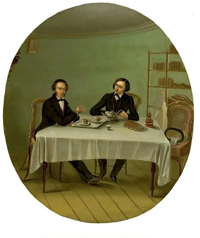 Алексеев Н. М. Пушкин и Гоголь, 1847 год